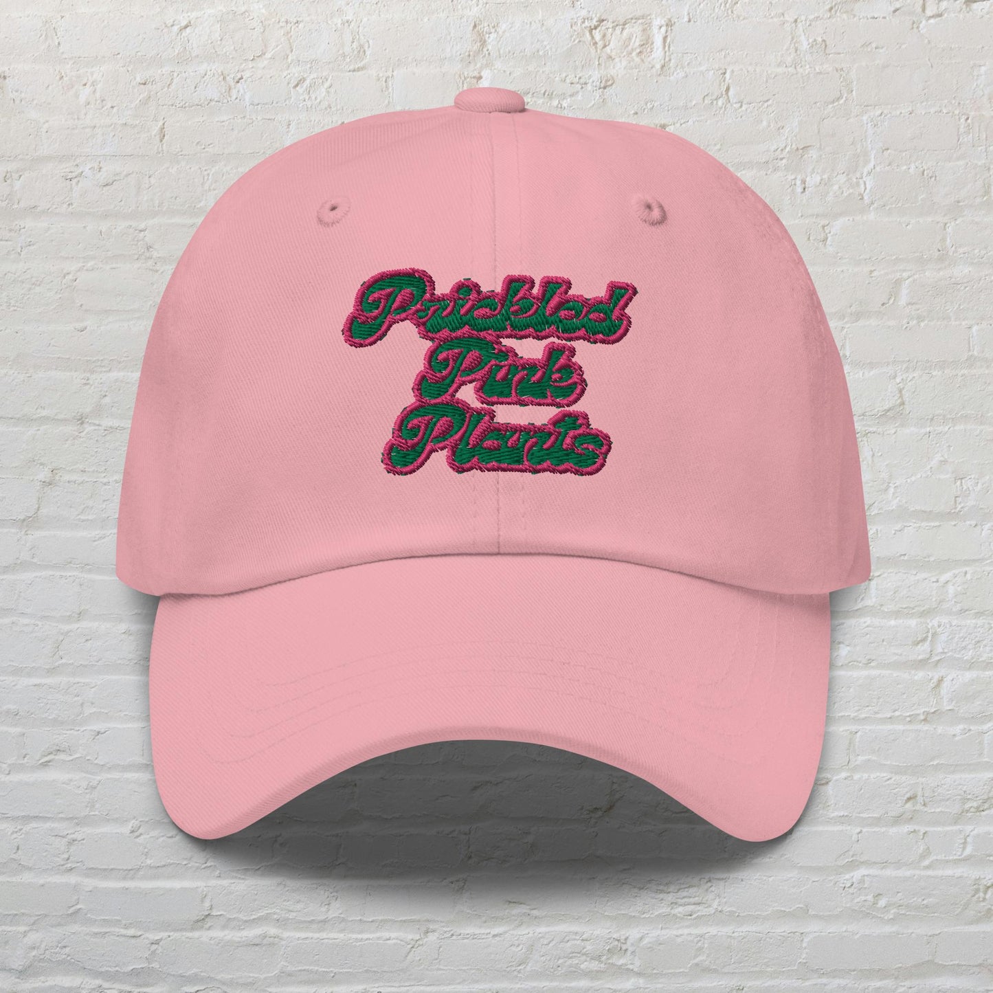 Prickled Pink Plants in Green Dad hat