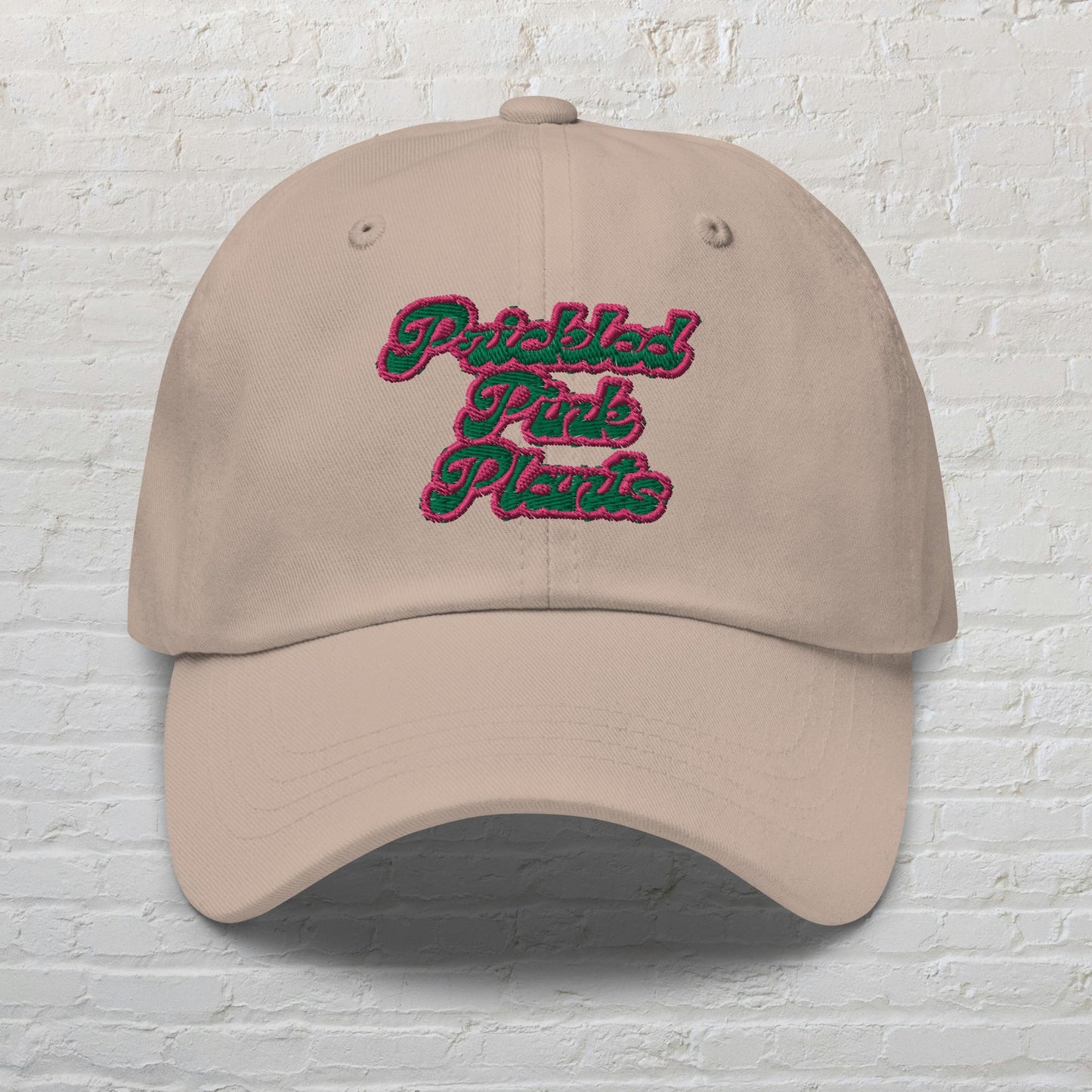 Prickled Pink Plants in Green Dad hat