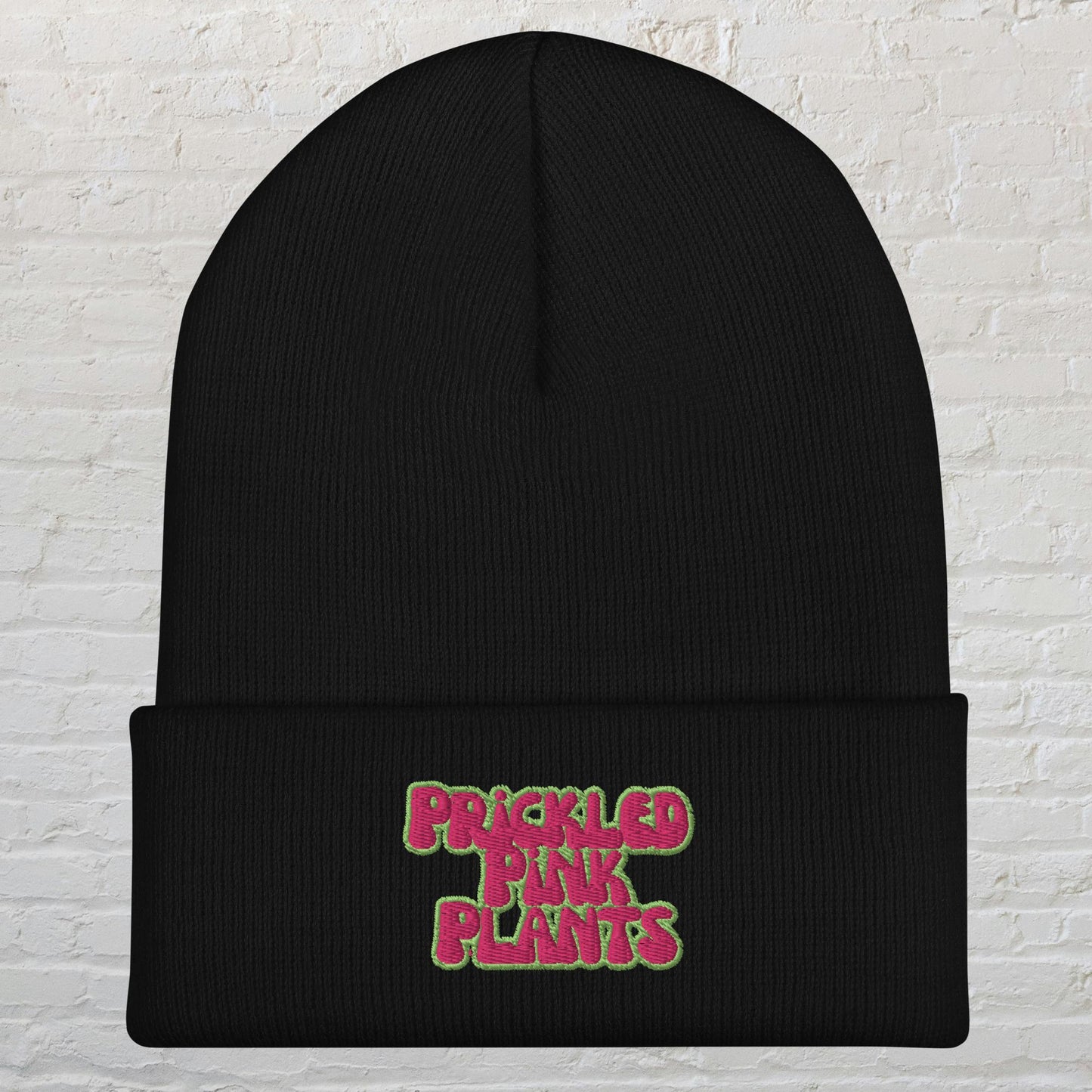 "Prickled Pink Plants" Cuffed Beanie