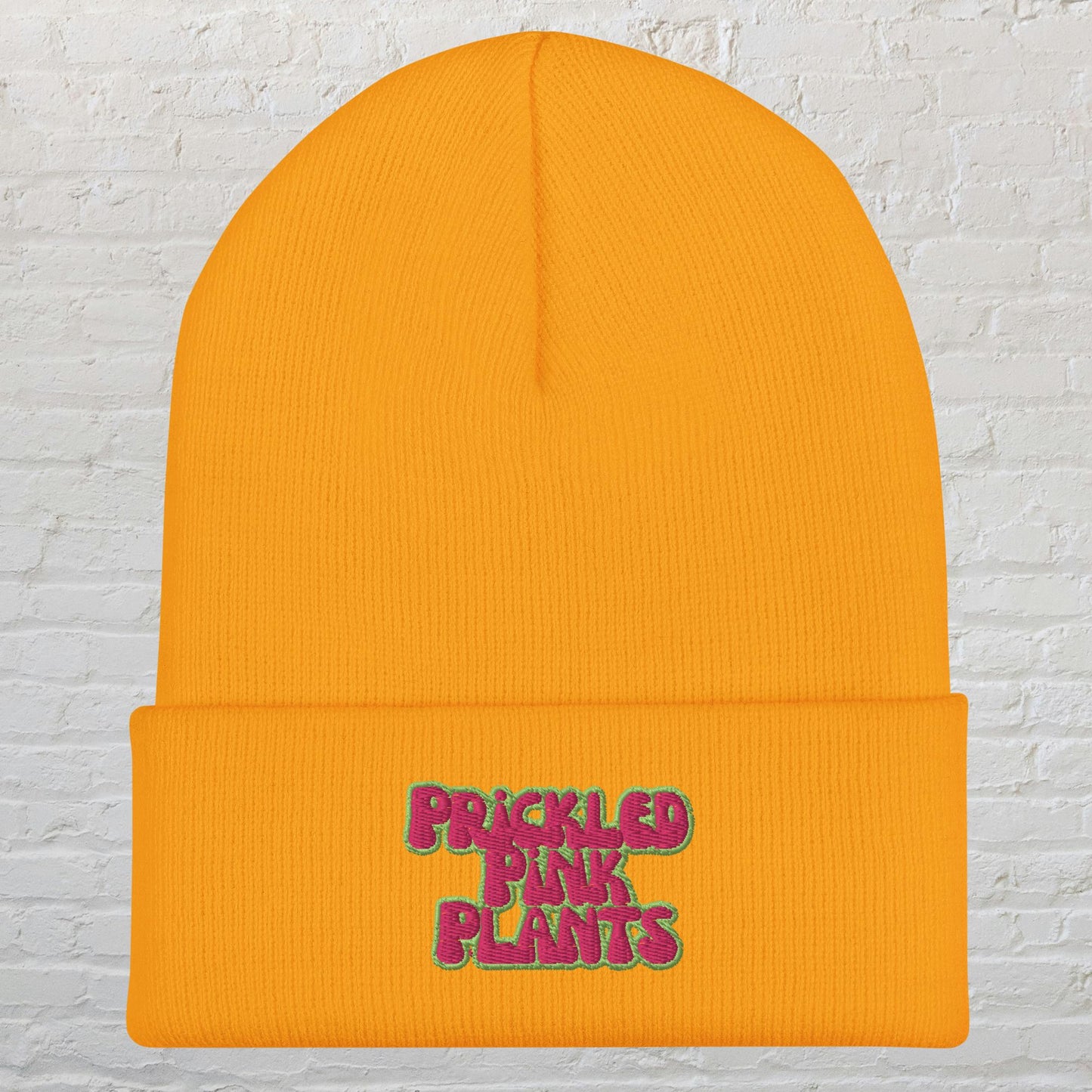 "Prickled Pink Plants" Cuffed Beanie