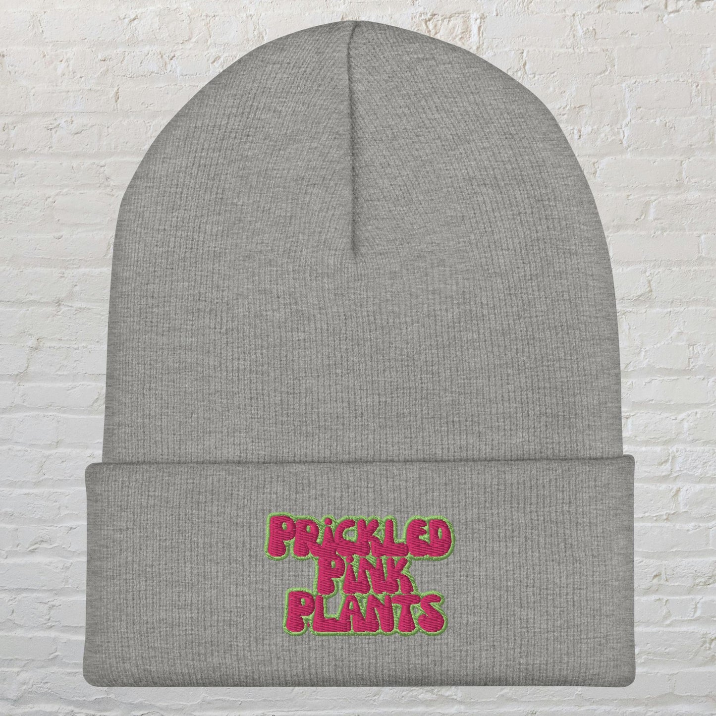 "Prickled Pink Plants" Cuffed Beanie