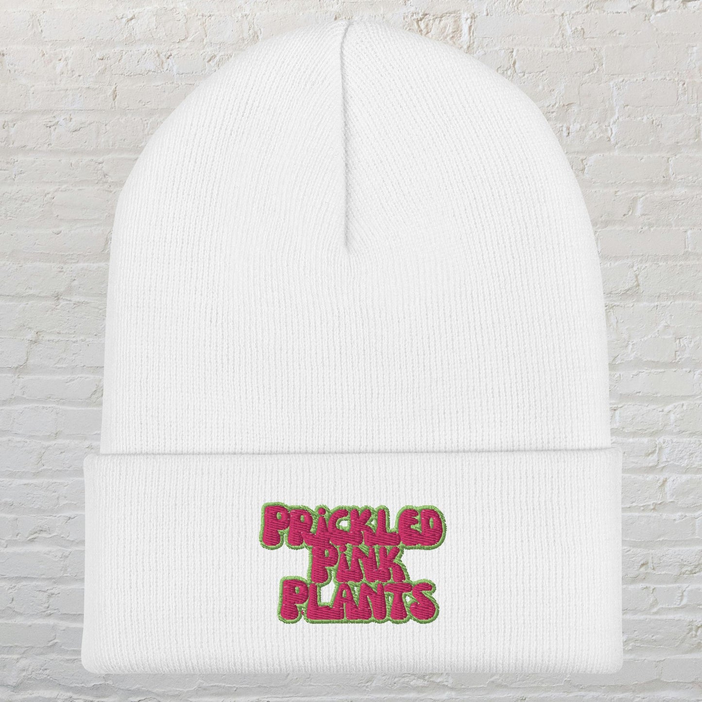 "Prickled Pink Plants" Cuffed Beanie