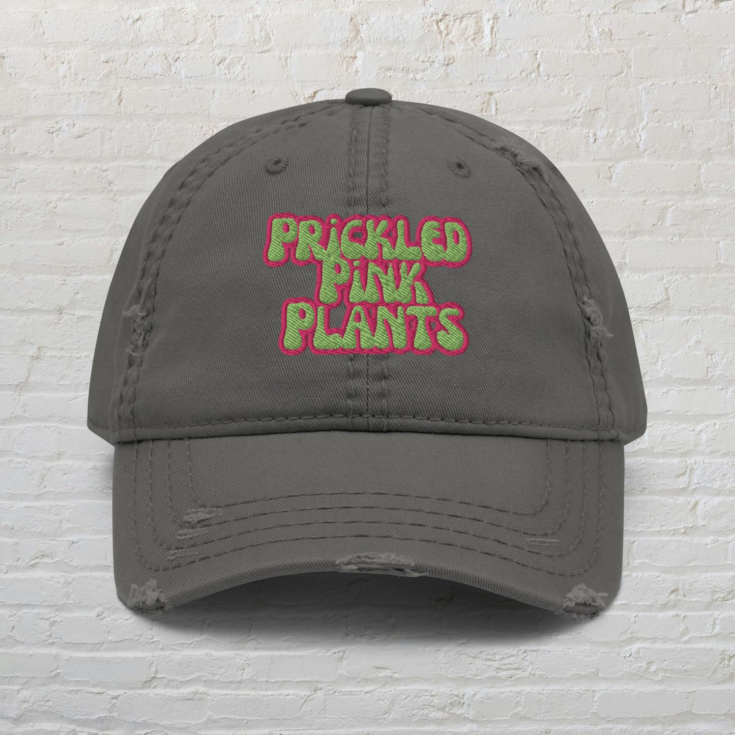 Prickled Pink Plants Distressed Dad Hat