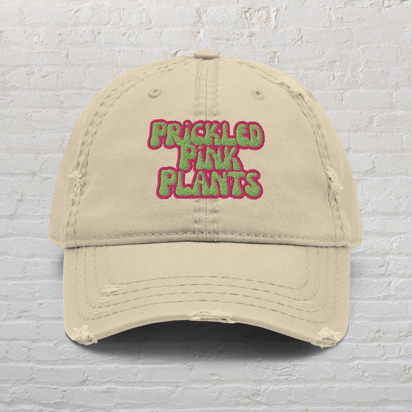 Prickled Pink Plants Distressed Dad Hat