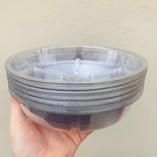 8" Clear Plant Saucers ~ Clear Plastic Drip Trays ~ Water Catchment Humidity Containers for Indoor Houseplants