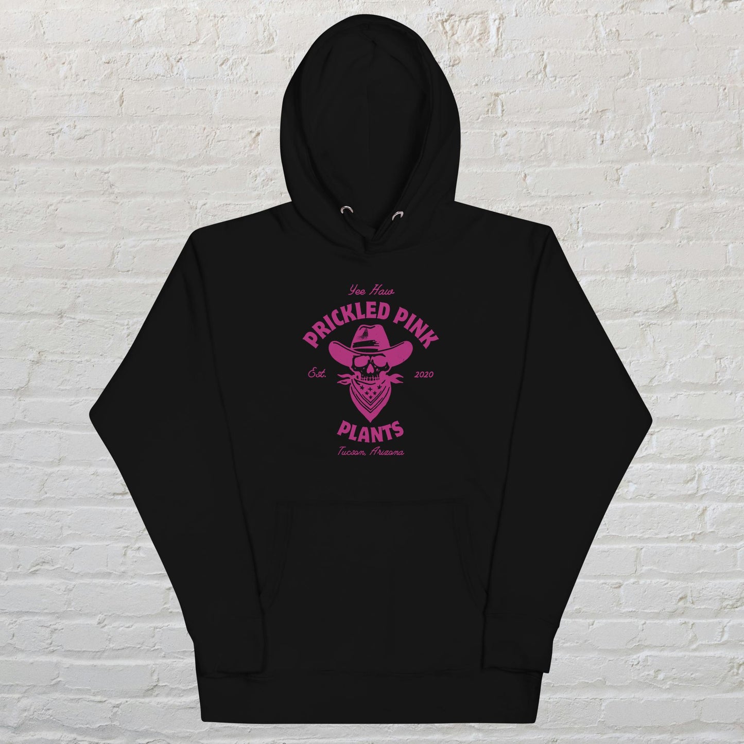 "Prickled Pink Plants Yee Haw Cowboy" Unisex Hoodie