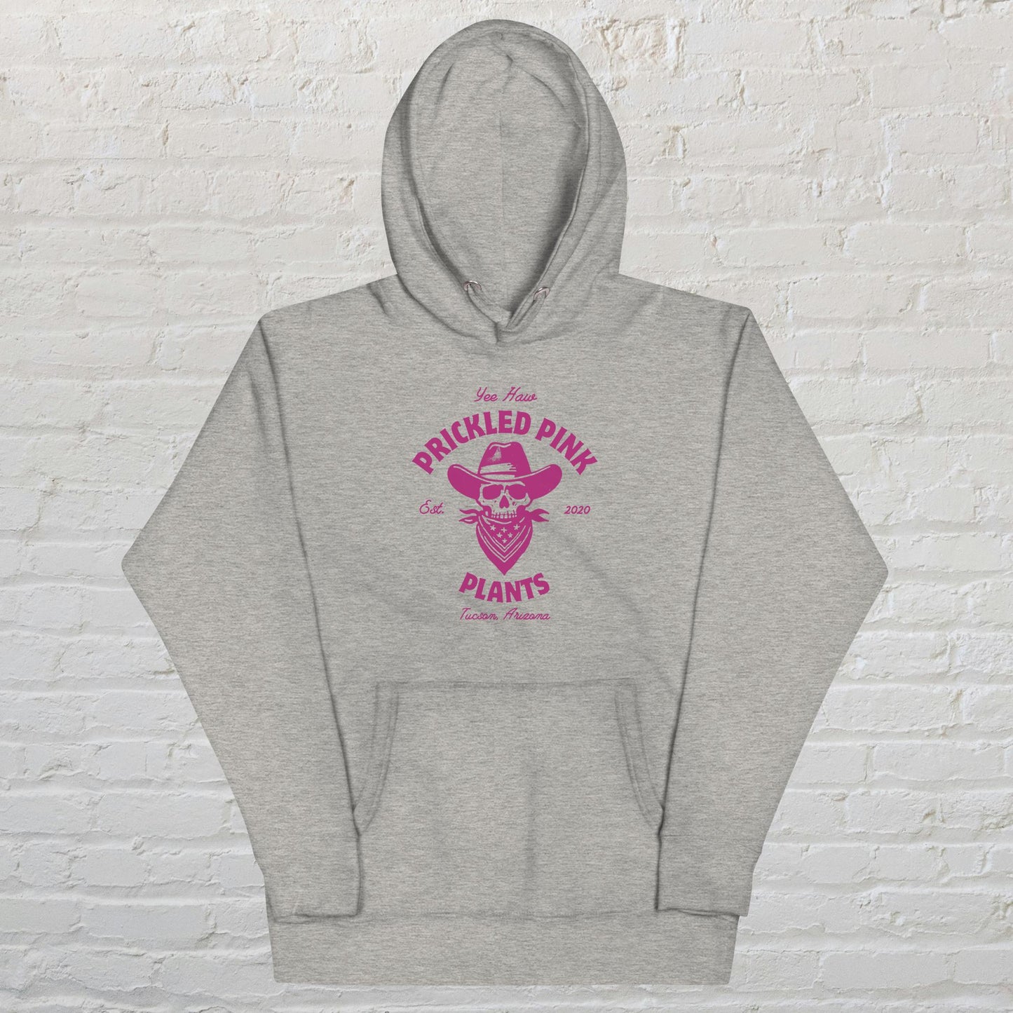 "Prickled Pink Plants Yee Haw Cowboy" Unisex Hoodie