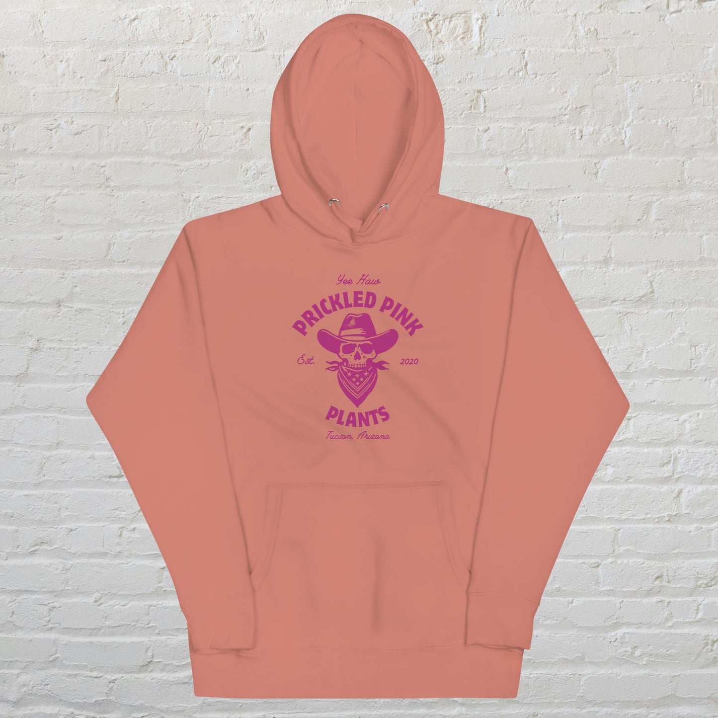 "Prickled Pink Plants Yee Haw Cowboy" Unisex Hoodie