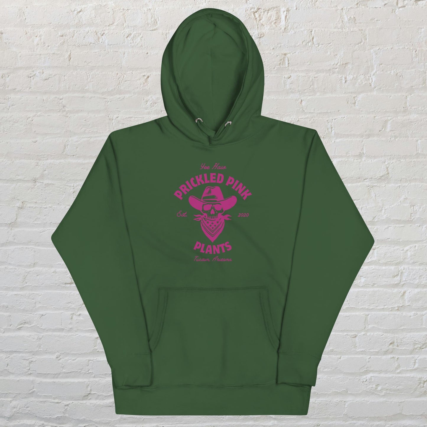 "Prickled Pink Plants Yee Haw Cowboy" Unisex Hoodie