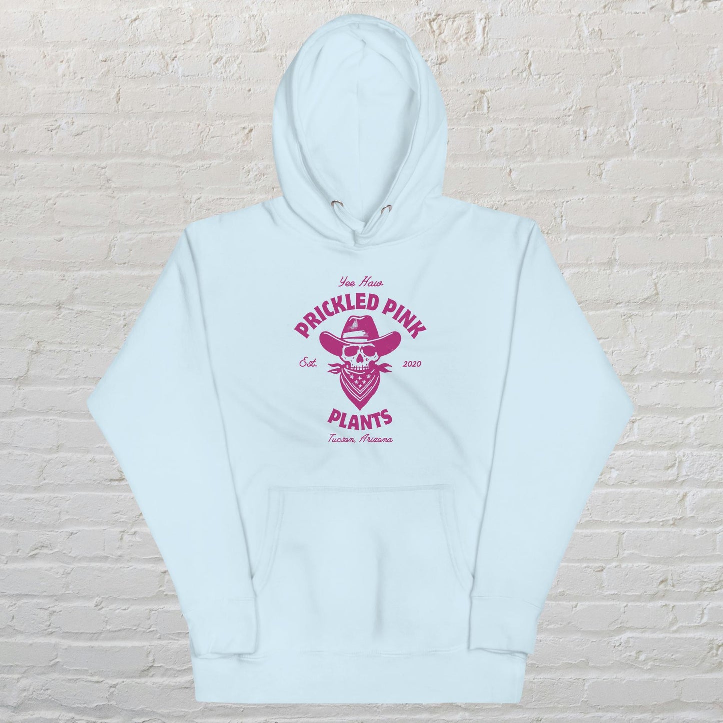 "Prickled Pink Plants Yee Haw Cowboy" Unisex Hoodie