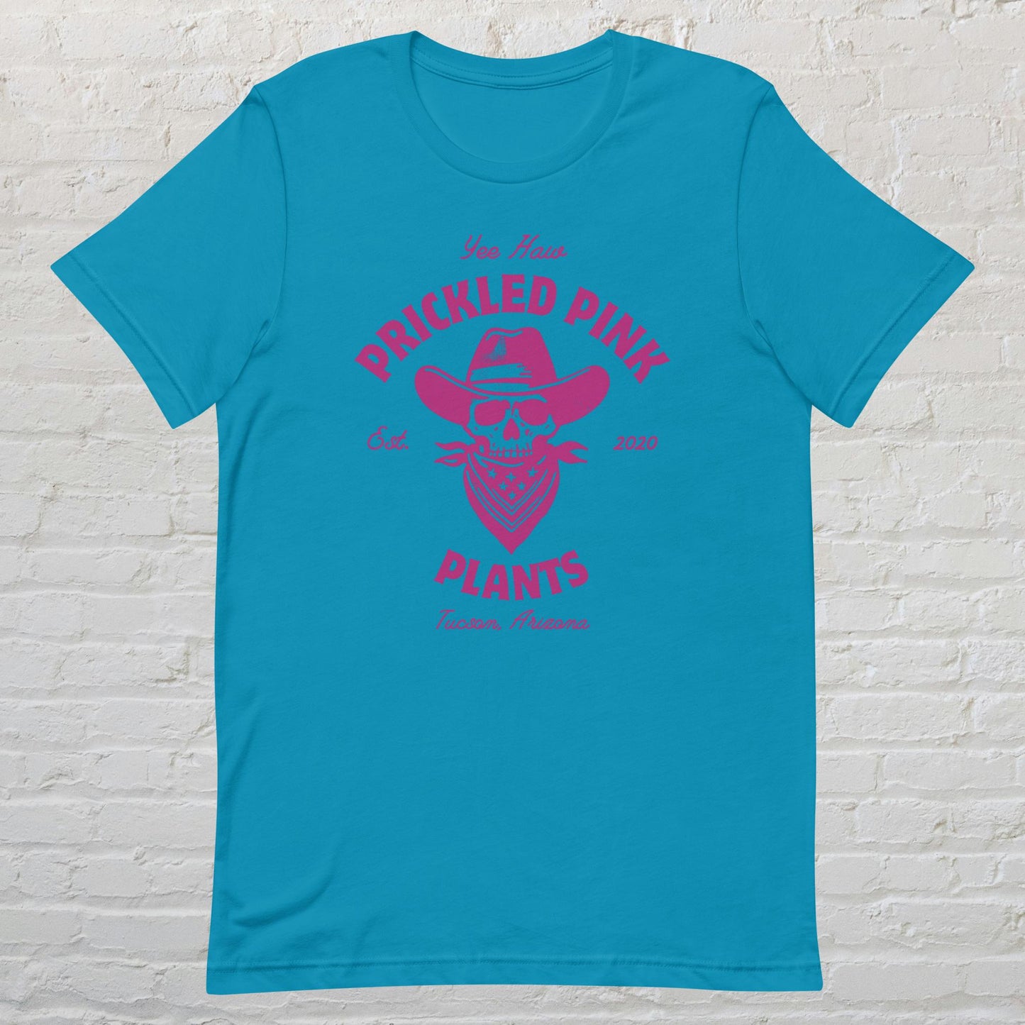 "Prickled Pink Plants Logo. yee haw" Unisex t-shirt