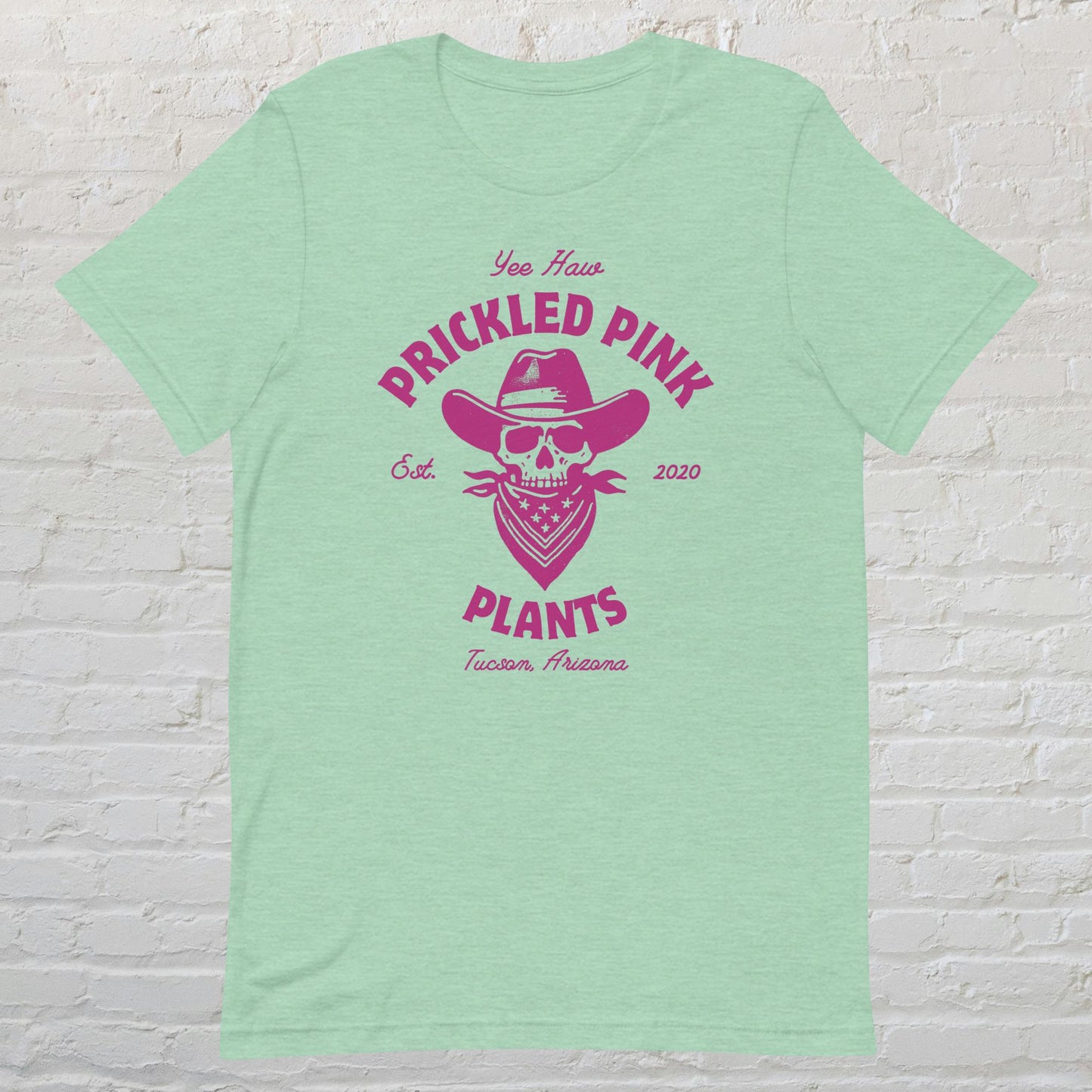 "Prickled Pink Plants Logo. yee haw" Unisex t-shirt