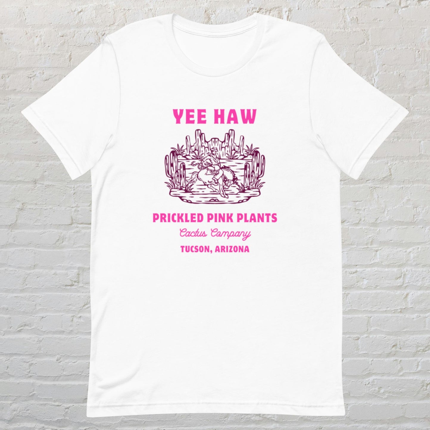 "Yee Haw - Prickled Pink Plants" Unisex t-shirt